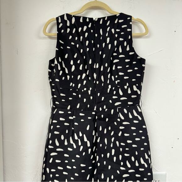 Rickie Freeman Teri Jon Black & White Polka Dot Fit & Flare Cocktail Dress 10 - Picture 11 of 14